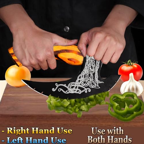 Pizza Cutter Axe Handmade Viking Pizza Axe Kitchen Tool Medieval Slicing Pizza Cutter with Sheath