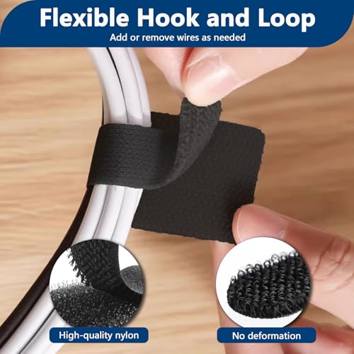 50 PCS Hook and Loop Cable Ties (50 Count)