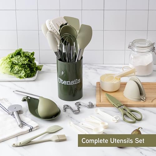 Silicone Cooking Utensils (Green / 38 Piece)