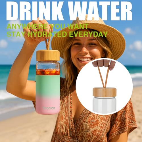 20 oz Glass Water Bottles with Lids (Amber / 20 Ounces)