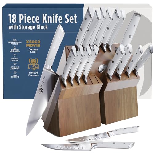 18 Pc Colossal Knife Block Set (18-Pc / Glacial White)