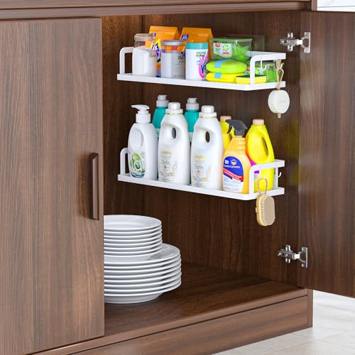 2 Pack 16.5" Extra Long Slim Hollowout Shower Caddy (White / U-Shape Easy Access (16.5" Extra Long))