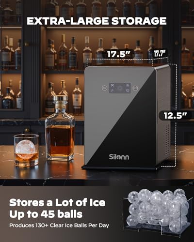 2" Sphere Clear Ice Maker Countertop (Matte Black / 2.0" Sphere Ice)