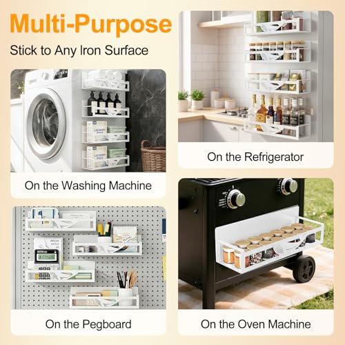 Magnetic Spice Rack for Refrigerator (4 Count)