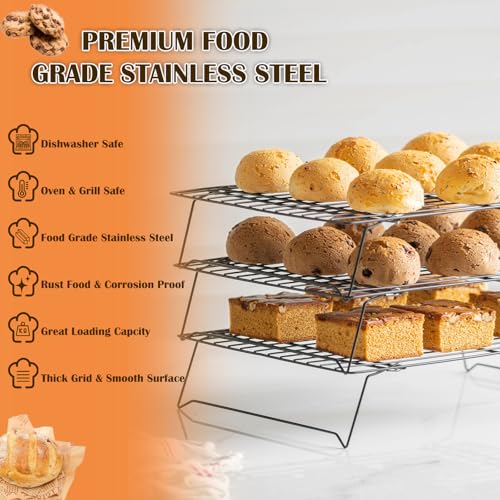 2 Tier Cooling Racks for Cooking and Baking (13"x9.6"-2Tier)