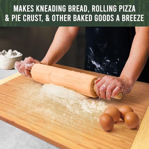 ENORMOUS 30 x 20 Organic Extra Large Cutting Board with Lifetime Replacements (Two-Tone / 30"L x 20"W)
