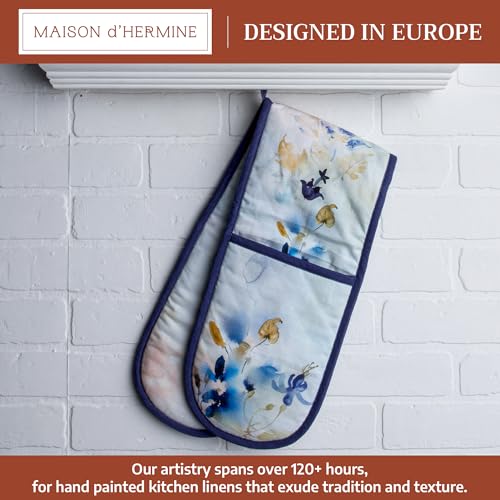 Double Oven Mitts 100% Cotton Double Oven Glove (046 - Lazy Summer Days / 7" x 35" (Double Oven Mitt))