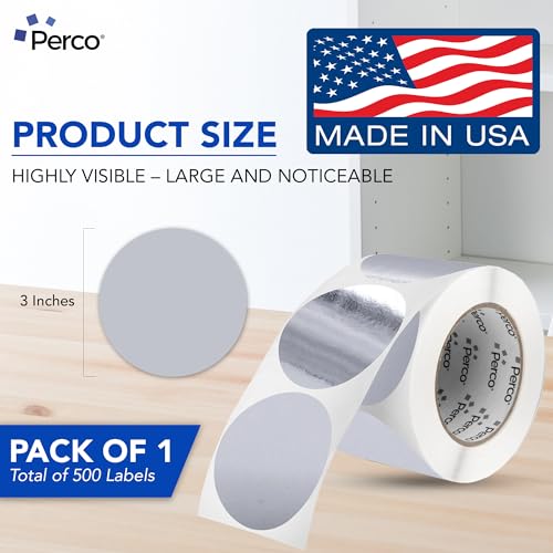 Metallic Silver Round Circle Dot Sticker 3 (Metallic Silver / 3 Inch)
