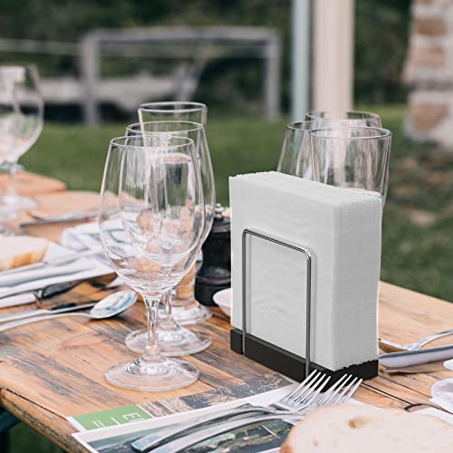 Napkin Holder for Table (Silver/Black / 5.78 x 2.51 x 5.04 inches)