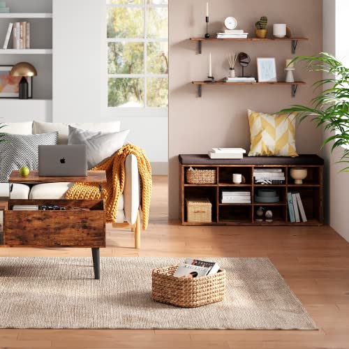 Long Wall Shelves (Rustic Brown / 39.4 Inch)