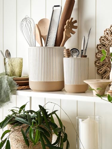 Ceramic Kitchen Utensil Holder Set of 2 (Line(S+L))