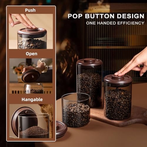 Glass Coffee Canister 900ml x 2 Jar (900ml * 2 Coffee)