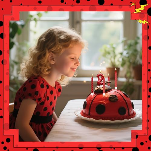13PCS Ladybug Theme Birthday Candles Set (13 Count)