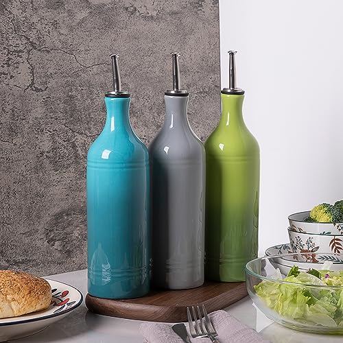 Sweejar Large Ceramic Olive Oil Dispenser Bottle (Modern / Gradient Blue)