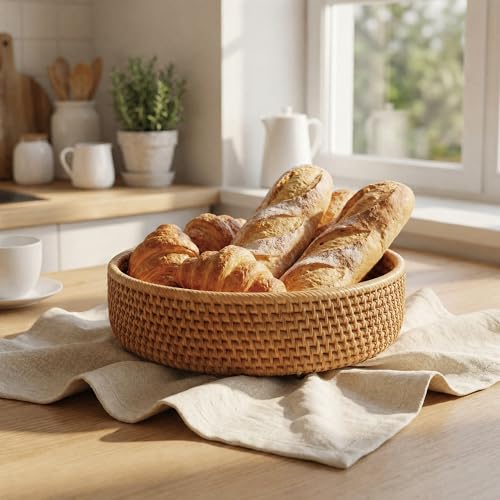 Fruit Basket Wicker Basket Rattan Fruit Bowls (Set of 3)