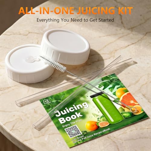 Glass Juice Bottles (Transparent / 16 oz, 2.4 in x 6.4 in)