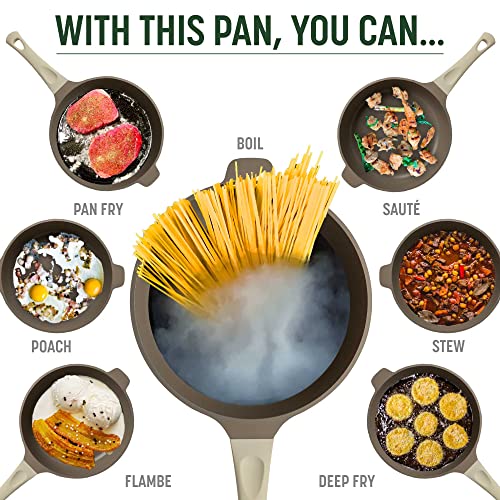 All-in-One Pan, Multilayer Nonstick Cookware Set, High-Performance Construction, Multipurpose Design Replaces Multiple Pots and Pans, Dishwasher Safe, 11-Inch, 4.4-Quart Capacity, Linen (Linen / 11-Inch / All-In-One Pan)