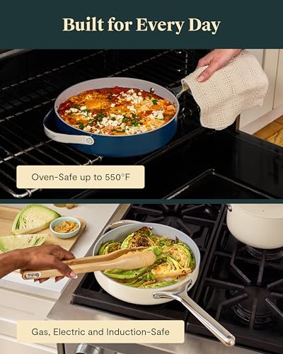 Non Stick Ceramic Sauté Pan with Lid (Perracotta)
