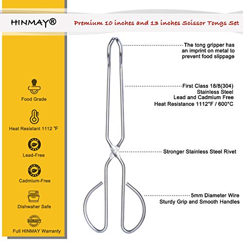 Stainless Steel Kitchen Scissor Tongs Set