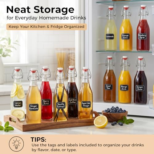 10pack 12oz Swing Top Glass Bottles with Airtight Lids for Vanilla (12 oz 10 pack)