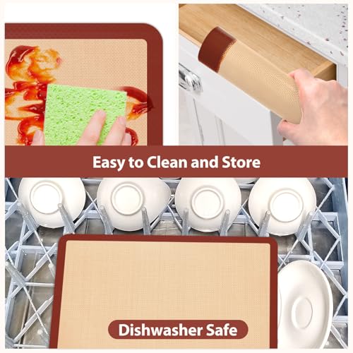 Silicone Baking Mat Set of 4 (Red / 4-piece set)