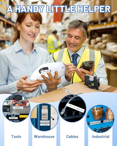D210S Label Maker Machine with Tape (Gray)