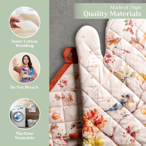 100% Cotton Oven Mitt & Pot Holder Set (062 - Kelim - Prairie / 7.5" x 13" & 8" x 8" (Oven Mitt & Pot Holder))