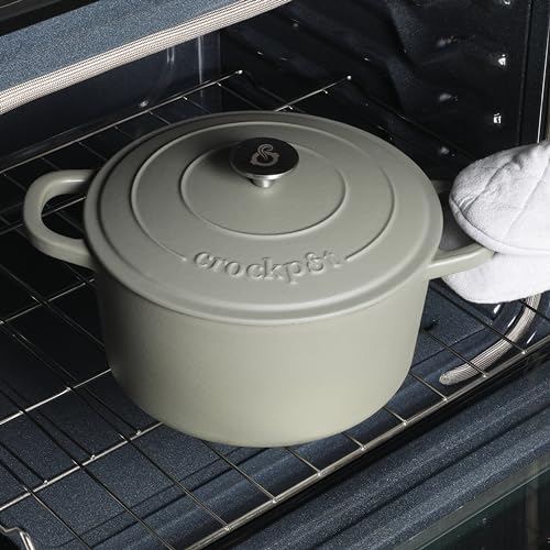 Artisan 7 Quart Round European Enameled Cast Iron Dutch Oven with Lid (Matte Green / 7-Quart)