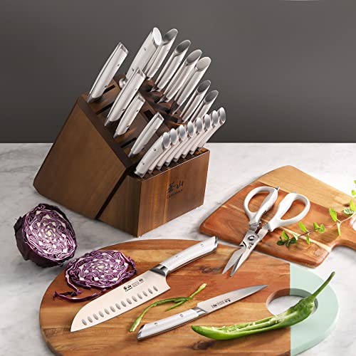 HELENA Series German Steel Forged Knife Block Set (23-Piece / White)