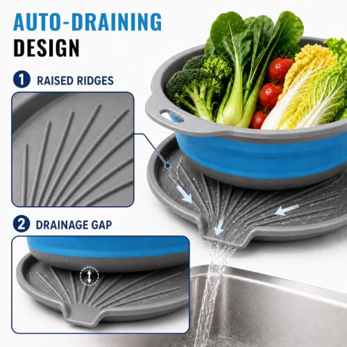 2 Collapsible Colanders with Self