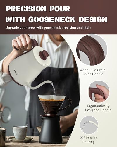 Gooseneck Electric Kettle (White)