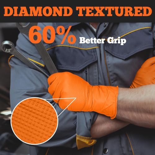 Heavy Duty Orange Nitrile Gloves (04 6mil (100ct) / Small)
