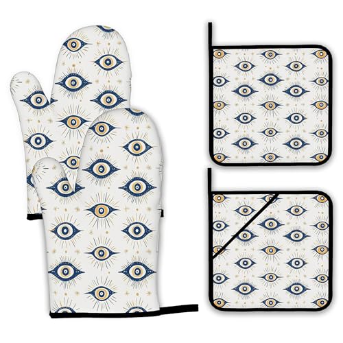 Evil Eyes Oven Mitts and Pot Holders (4 Count)