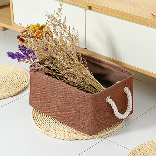 Fabric Storage Basket for Home (Brown / Medium -13.8Lx9.8Wx6.7H)