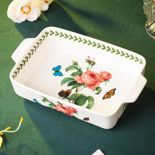 ONCCI In Glaze Ceramic Baking Dish Set of 2 (Pink Rose)