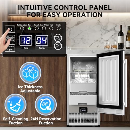 Under Counter Ice Maker with Refrigerator Function (Stainless Steel)