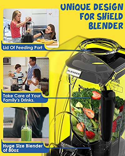 Quiet Commercial Blender with Soundproof Shield (Grey)