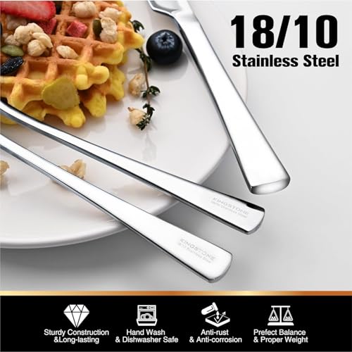 65 Piece Silverware Set for 12 with Serving Utensils (Silver / 65-Piece)