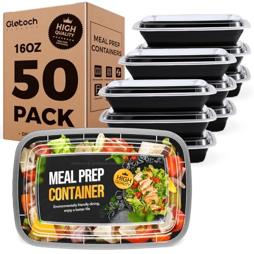 Meal Prep Containers with Lids 16oz 50 Pack Leakproof (16oz)