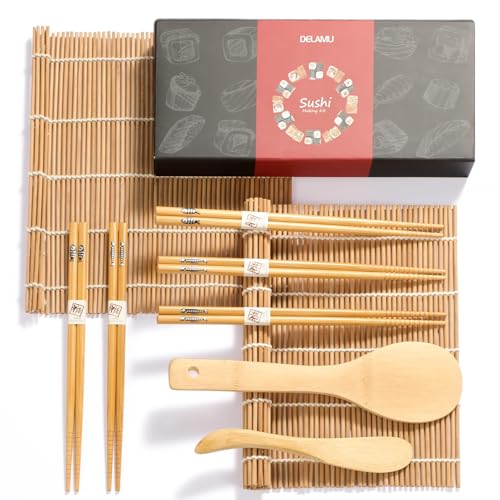 Bamboo Sushi Making Kit 9 in 1 for Sushi Beginners (10.5 x 4.5 x 1.6 inches)