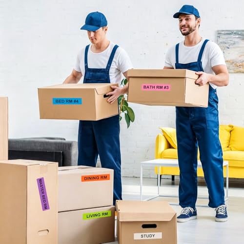 960 Count Color Coding Moving Stickers with 14 Different Living Space Labels (Mov-960 Pcs-16 Rolls)