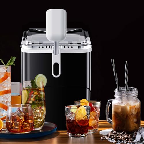Countertop Ice Maker (Black with Ice Basket Handle / 26lbs)