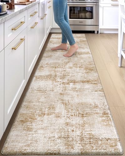 Kitchen Floor Mats Cushioned Anti Fatigue Runner (Light Brown / 107"L x 23"W x 0.4"Th)