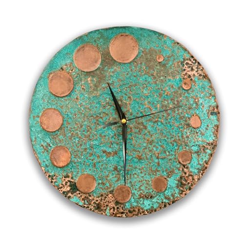 Handmade Copper Wall Clock Artisan Touch in Every Piece (Time Circles / 24)