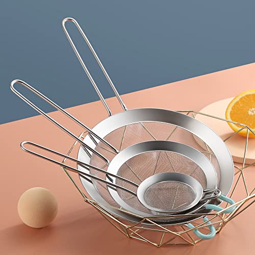 304 Stainless Steel Fine Mesh Strainers for Kitchen (7.87 in Large)
