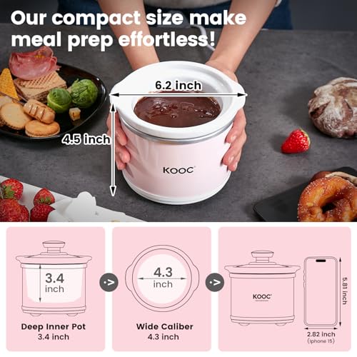 0.65 Qt Mini Slow Cooker with Free Liners Included