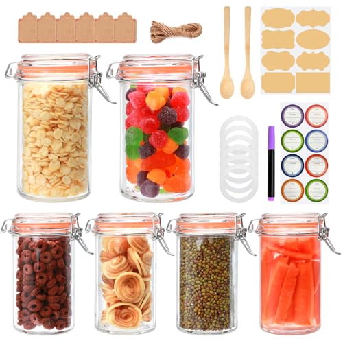 16 oz Glass Jars with Airtight Lid (16 Ounce)
