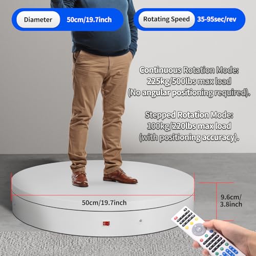 19.7In Remote Large Motorized electric turntable Rotating platform Photography Turntable Motorized lazy susan Base giratoria para for Photography