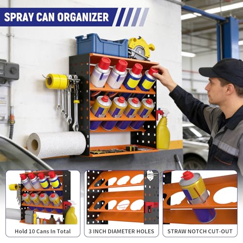 Wall Mount Spray Can Holder (Orange / A-Spray Can Rack)