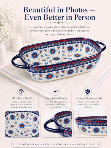 2 Piece Polish Pottery Style Ceramic Baking Dish Set (2 Count)